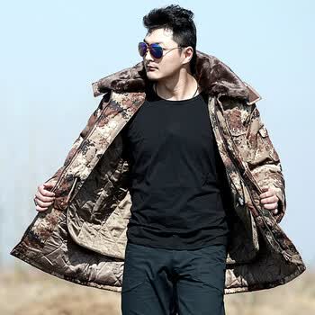 冬季荒漠大衣特种兵军大衣男款迷彩大衣防寒巡逻执勤棉服抓绒作训服