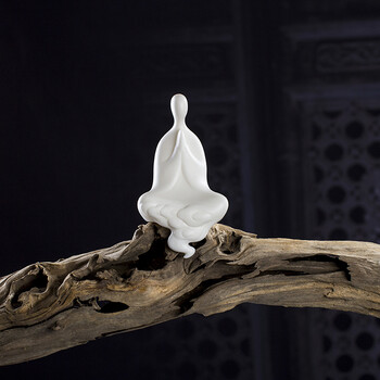 中式禅意无相佛白瓷人物小摆件陶瓷小佛像客厅玄关创意家居装饰品 c款