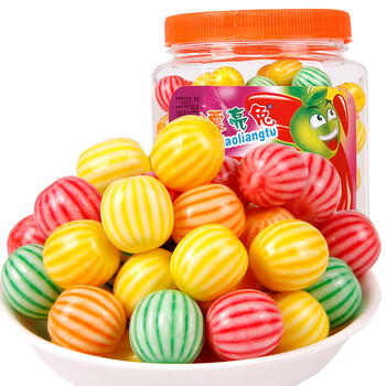 漂亮兔西瓜 泡泡糖 80后怀旧零食糖果西瓜软糖约185颗桶装口香糖