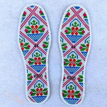十字绣鞋垫印花全棉6层半成品男女几何图 爱意满满 41