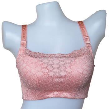 妮慕 抹胸文胸聚拢 防走光内衣抹胸式胸罩 薄款小胸 虾红 80b=36b