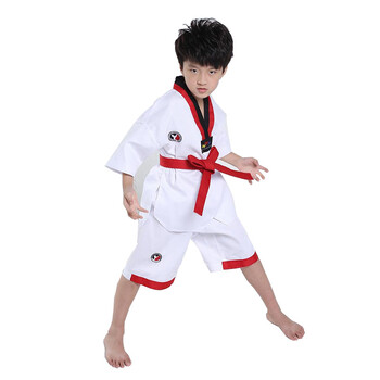 汉馨堂 跆拳道服 棉质长袖儿童练功散打服柔道服带腰带男女训练服装
