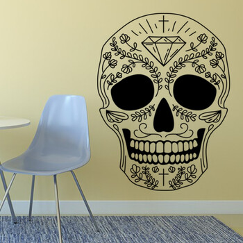 骷髅头新款卧室壁画3d立体可移除墙贴 58*78