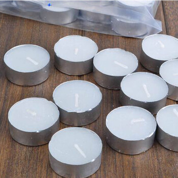 
                                        莱珍斯 白色无烟茶蜡14克创意煮茶温茶工具韩式铝壳生日浪漫摆图婚庆香薰蜡烛                