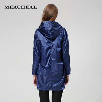 Meacheal米茜尔专柜同款正品2014冬季新款 蓝色设计款风衣 蓝色 XL