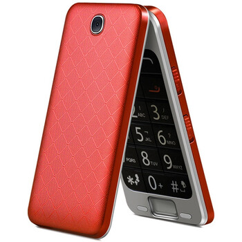 TCL 骨传导翻盖老人机 (f200) 牡丹红 移动联通2G手机