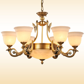 科波菲尔 欧式全铜灯 客厅餐厅卧室吊灯MD9036-6+1 LED3W暖白光