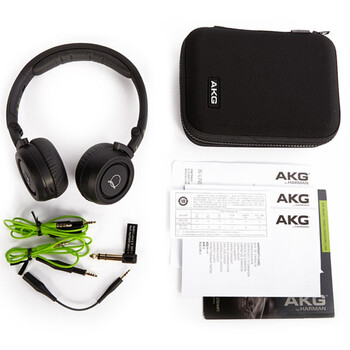 AKG Q460 立体声头戴式耳机 折叠便携式耳机 支持苹果手机通话耳机 黑色