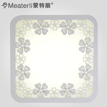 蒙特丽 客厅卧室灯书房餐厅过道省电王LED吸顶灯 MY-樱花(方）木艺灯具灯饰 (B) 45CM 三色温24W