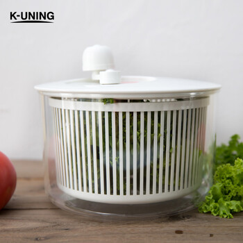 k-uning 日本进口蔬菜甩干桶 沙拉甩水器家用手摇脱水桶 沙拉桶a