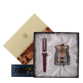 公爵（DUKE）凌然商务系列 夕阳红钢笔/铱金笔/墨水笔+墨水囊礼盒套装