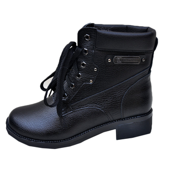 特种兵军靴作战靴女低帮牛皮羊毛战术靴登山靴徒步耐磨军靴 黑色 38