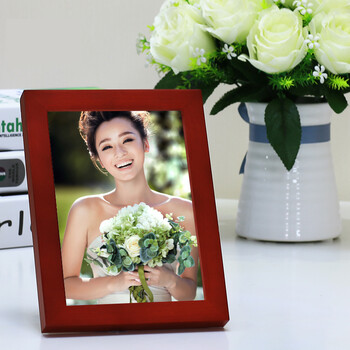 实木挂墙相框摆台5寸6寸7寸8寸创意相片架儿童画框 红樱桃 11寸(摆台