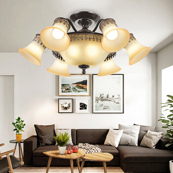 掌灯e购 美式吊灯乡村复古铁艺美式风格欧式简约客厅卧室餐厅吊灯9806