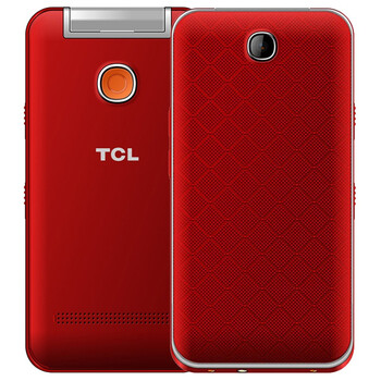 TCL 骨传导翻盖老人机 (f200) 牡丹红 移动联通2G手机