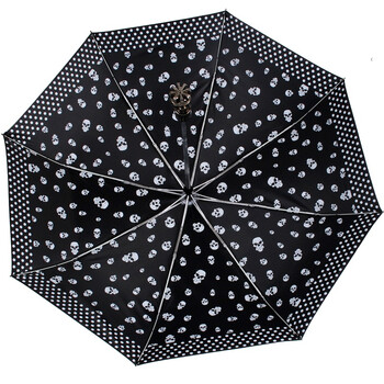 
                                        【京东超市】天堂伞（防晒值UPF50+）黑色骑士黑丝靓胶三折自开收晴雨伞31008E黑图内                