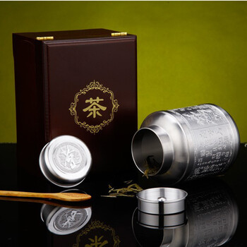 
                                        暖亲 加厚手工锡罐大号纯锡原料茶叶罐便携密封罐储物罐中号茶罐子储茶盒小茶缸茶具套装商务送礼品 大号纯手工敲打纹路茶叶罐                