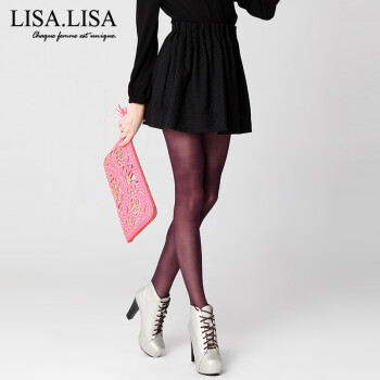 lisalisa秋冬新款时尚百搭半身裙 高腰女装百搭太阳裙女士新款韩版短裙女装2015新 黑色 XL
