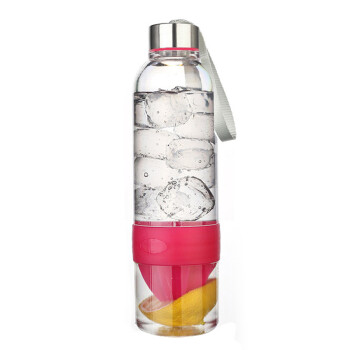 欧橡(OAK) 手动榨汁柠檬杯塑料杯水杯果汁杯 OX-3008 A款玫红色500ml