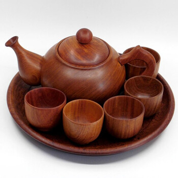 花梨木茶壶 酒壶红木茶具套装茶壶茶杯摆件 功夫茶具无漆无蜡