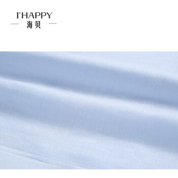 海贝衬衫女2016新款 立领泡泡袖女装衬衫女雪纺 蓝色 M