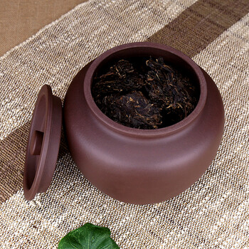 指间陶艺--宜兴紫砂茶叶罐普洱罐全手工醒茶罐茶盒-- 老紫泥仿古茶叶罐-大号500克