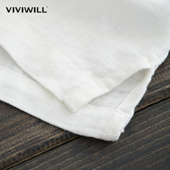 
                                        VIVIWILL 棉麻短袖T恤女夏 2017新款圆领大码宽松显瘦森女短袖上衣 白色 均码                