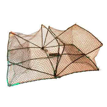 折叠自动捕蟹笼螃蟹笼蟹网捉蟹笼渔网捕蟹笼有分量钢丝 防锈胶管630g