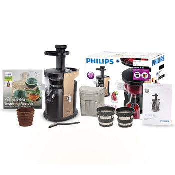 
                                        
                                                                                飞利浦（PHILIPS）原汁机 家用低速型可做果汁可榨汁可做纯果冰激凌慢汁机 HR1884/00                