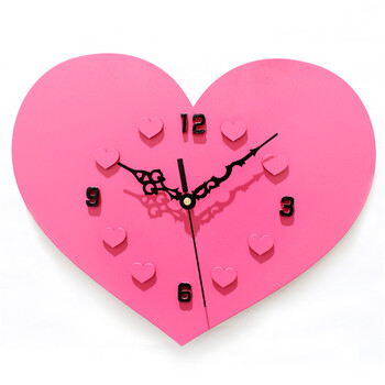 羽芯 日韩公主可爱风格 超大心形大挂钟 时尚创意墙面壁时钟表浪漫