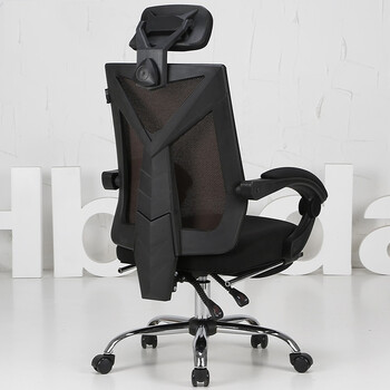 电竞椅转椅人体工学椅游戏椅座椅椅子 办公椅 黑色升级版(脚托款)