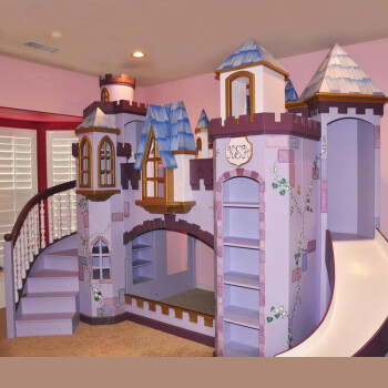 公主城堡床三层滑梯图片