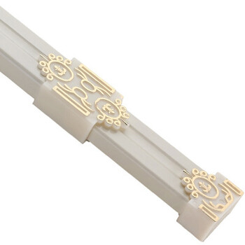 百越森 方形欧式伸缩挂衣杆伸缩杆金松木纹可调挂衣中式杆方管扁管