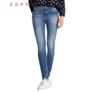 ESPRIT 女士休闲时尚简约款牛仔长裤-025EE1B038 蓝色956 28/30
