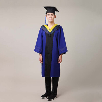 男女毕业礼服 文科垂布学士帽 硕士服 毕业服演出服 表演服 黄色-工科