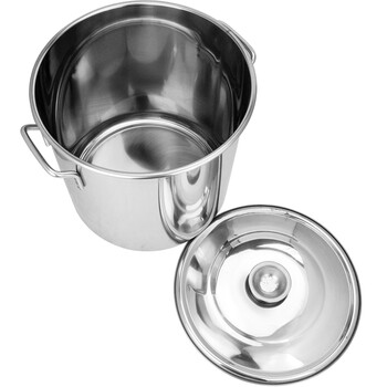 
                                        德勒1.6 加厚不锈钢汤桶带盖商用高汤锅米桶油桶40cm 多用桶40x40x1.6                