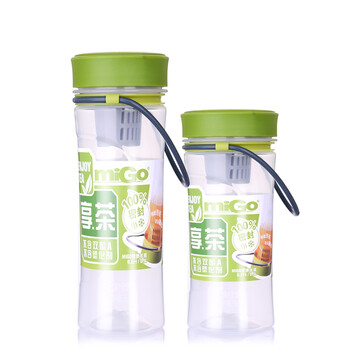 
                                        MIGO塑料水杯套装带盖过滤茶杯防漏便携水瓶女士水壶640ML+500ML 绿色                
