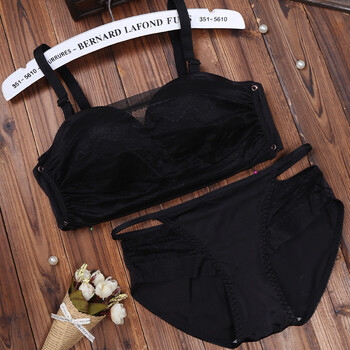 百变拉b无痕无钢圈抹胸内衣 聚拢百搭性感美背少女文胸 黑色 36a