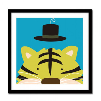 diy数字油画儿童益智填色油彩画 简单卡通手绘装饰画 动物连连看 老虎