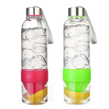 欧橡(OAK) 手动榨汁柠檬杯塑料杯水杯果汁杯 OX-3008 A款玫红色500ml