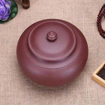 
                                        玖晟祥 宜兴精品紫砂茶叶罐手工朱泥 普洱茶缸 存茶罐大号紫砂缸                