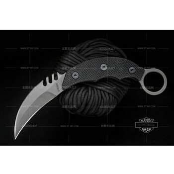 strider挺进者户外刀具hs g-10柄双刃虎纹战术爪刀带k鞘 黑色_ 8折