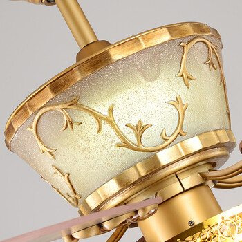 金幻吊扇灯风扇灯奢华水晶灯具客厅餐厅吊灯 52寸壁控版LED4W+18W必须2火1零线