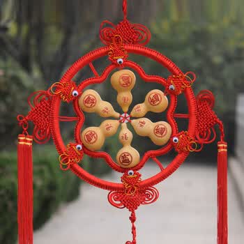 祥净阁 葫芦挂件招财纳福乔迁新居礼品送朋友家人中国风礼品 圆盘招财