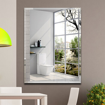华恺之星 镜子 挂墙壁挂穿衣镜粘贴式浴室镜 梳洗化妆镜 无框斜边6040