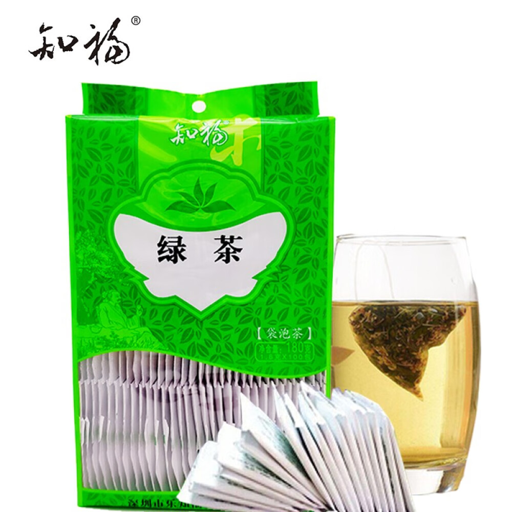 知福茗茶  精选绿茶茶包袋泡茶新茶180g共100小泡 3820绿茶(100包)