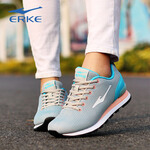 鸿星尔克女鞋春季运动鞋女秋冬复古跑步鞋女慢跑鞋 浅灰/河蓝 37