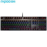 雷柏（Rapoo） V500PRO 机械键盘 有线键盘 游戏键盘 104键混光键盘 吃鸡键盘 电脑键盘 黑色 红轴