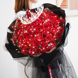 I M Hua Hua21朵香皂花浅紫色花束 I M Huahua 21朵紫色玫瑰花香皂花花束礼盒保鲜花七夕情人节毕业礼物生日表白纪念日花束 仿鲜花送女生送女友 行情报价价格评测 京东