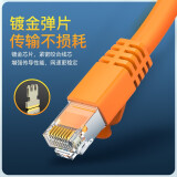 秋叶原(CHOSEAL)六类网线 CAT6类双屏蔽千兆网线 工程家用电脑宽带监控网络跳线成品网线橙0.5米QS2605T0.5J